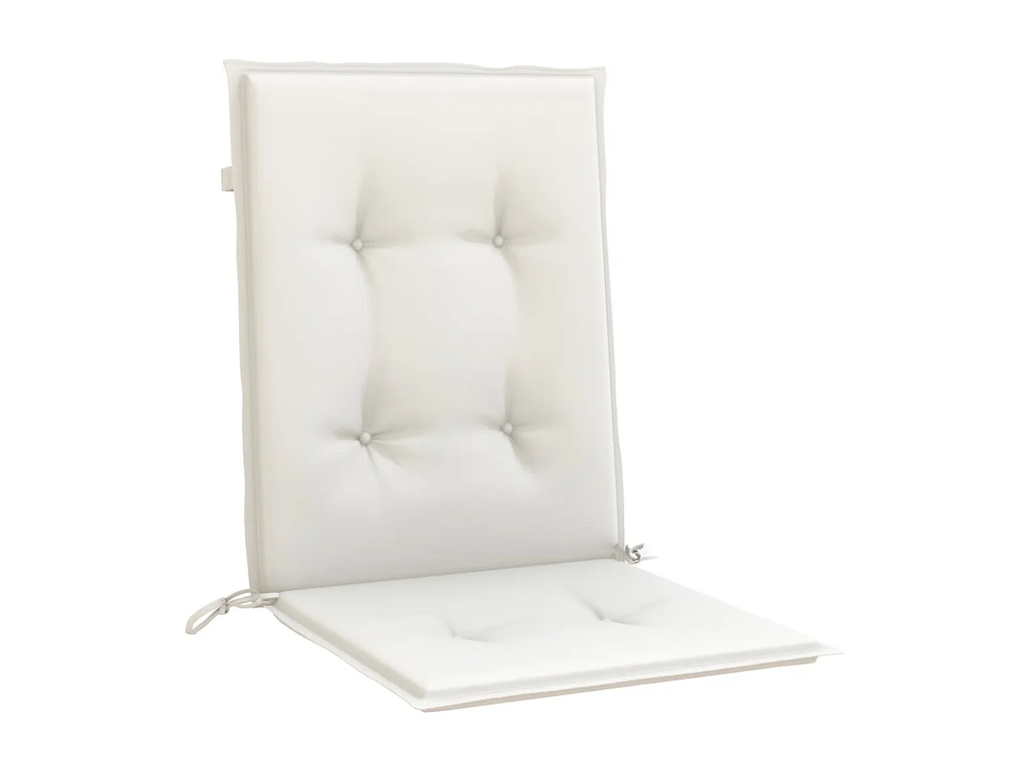 Coussins de chaise à dossier bas lot de 2 crème mélangé tissu