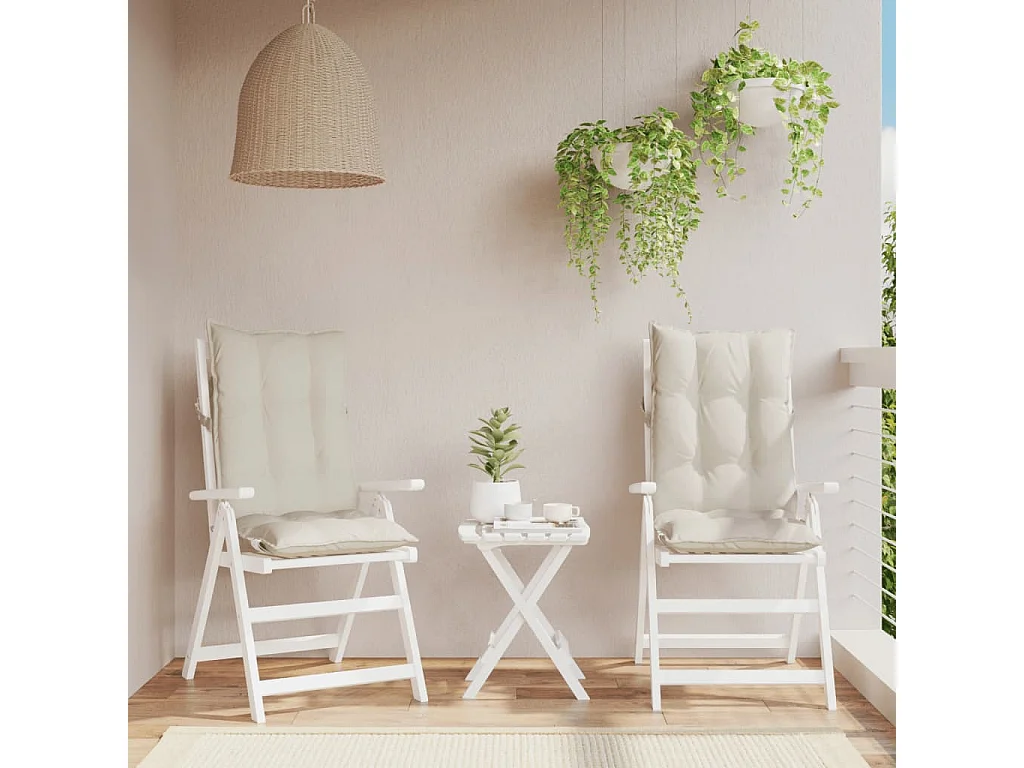 Almofadões p/ cadeira encosto alto 2pcs tecido oxford cor creme