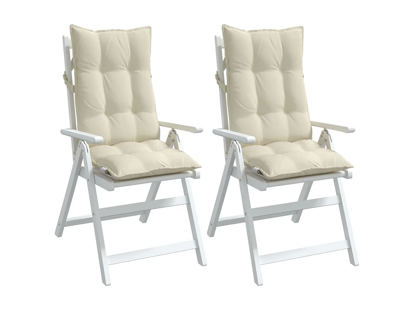 Almofadões p/ cadeira encosto alto 2pcs tecido oxford cor creme