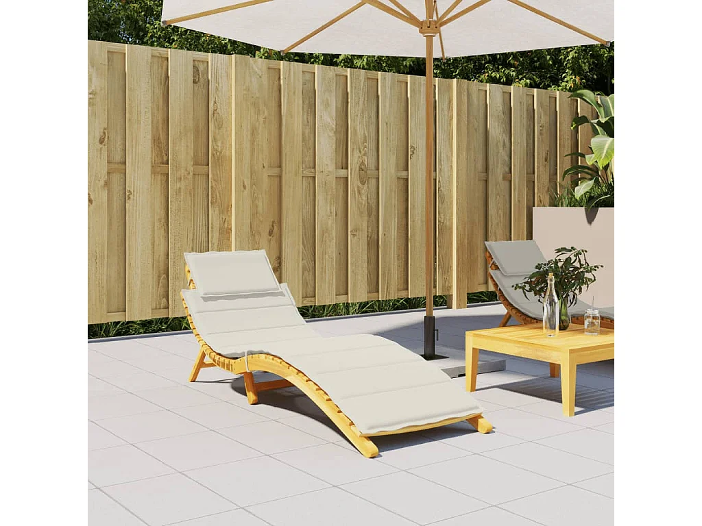 Almofadão para espreguiçadeira 186x58x3cm mesclado tecido creme