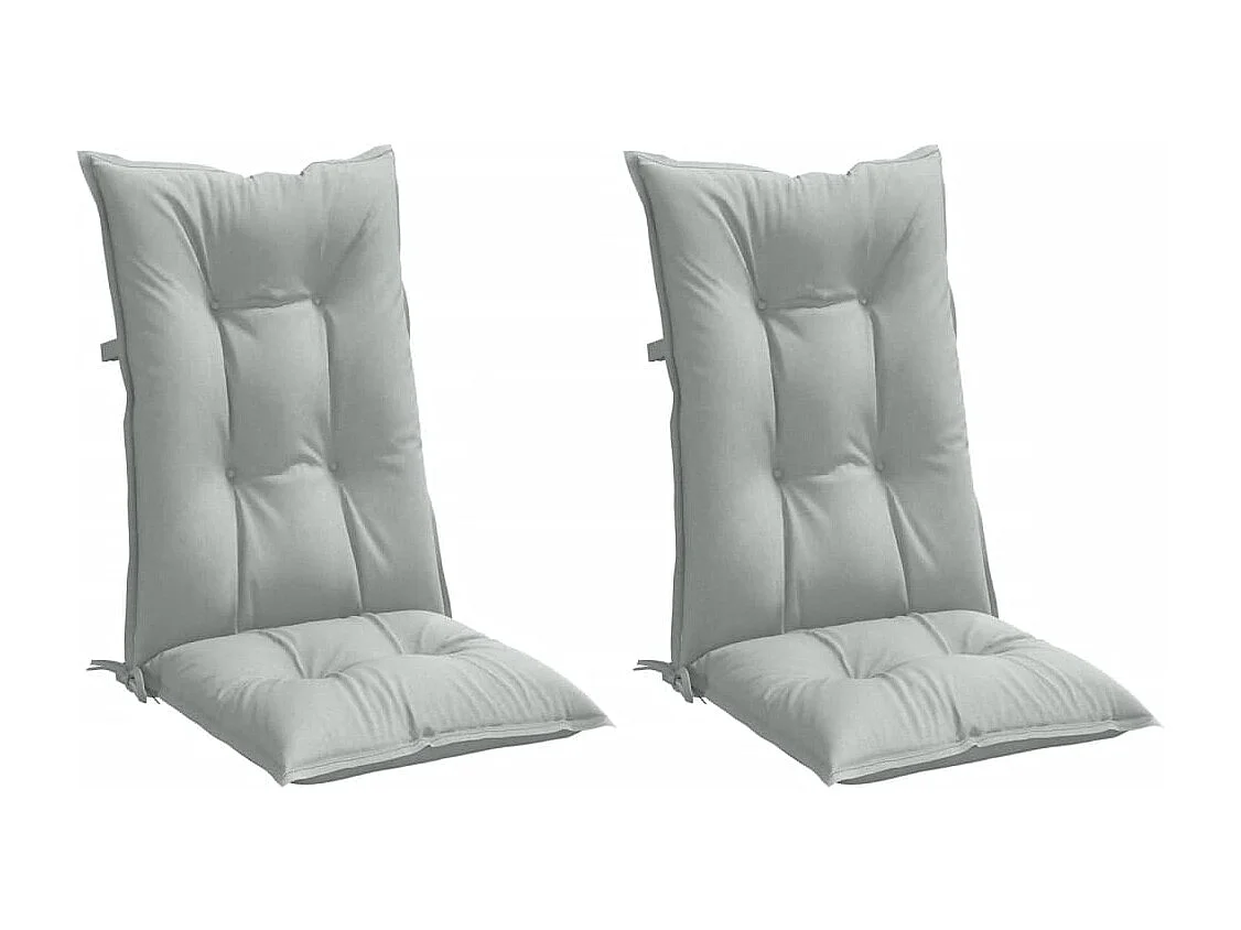 Coussins de chaise à dossier haut lot de 2 gris clair mélangé