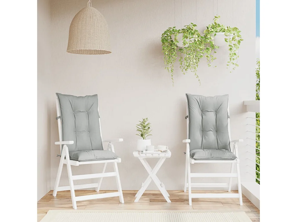 Coussins de chaise à dossier haut lot de 2 gris clair mélangé