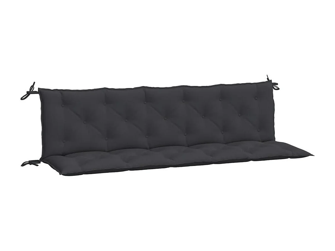 Coussins de banc jardin lot de 2 noir 180x50x7 cm tissu Oxford
