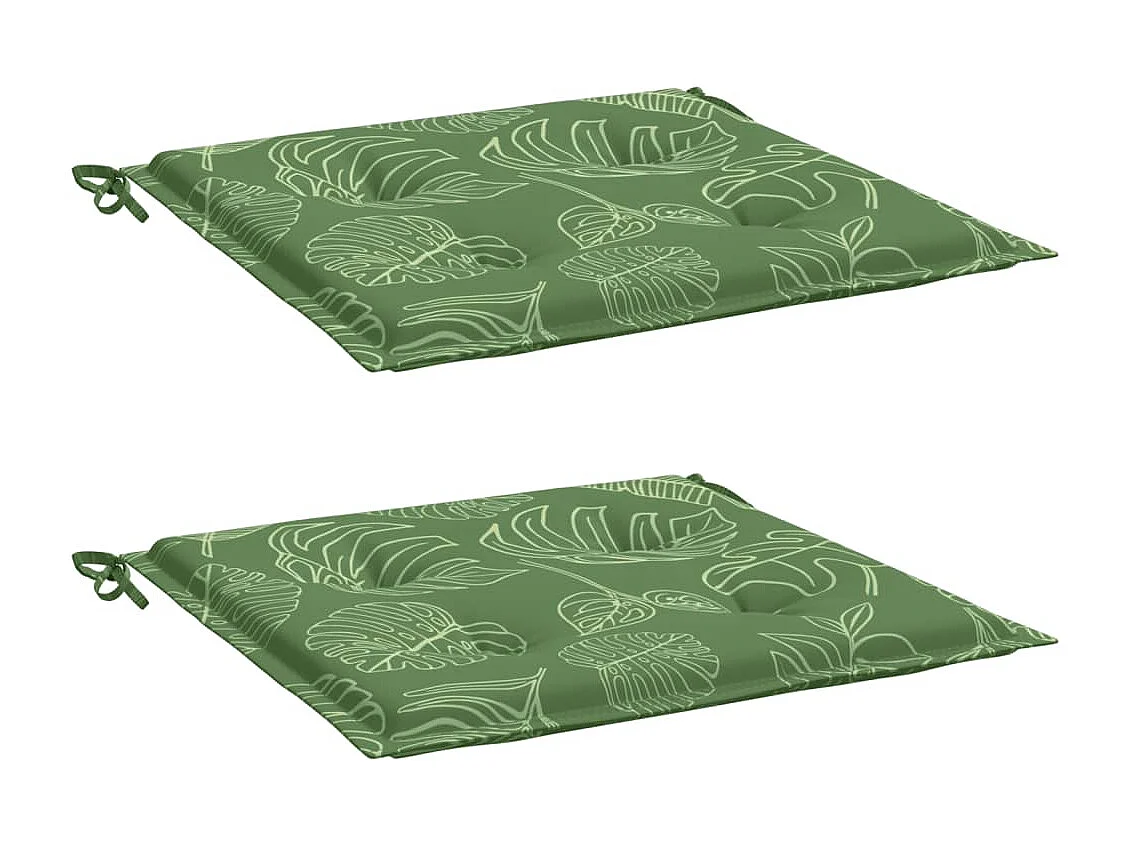 Stuhlkissen 2 Stk. Blattmuster 40x40x3 cm Stoff