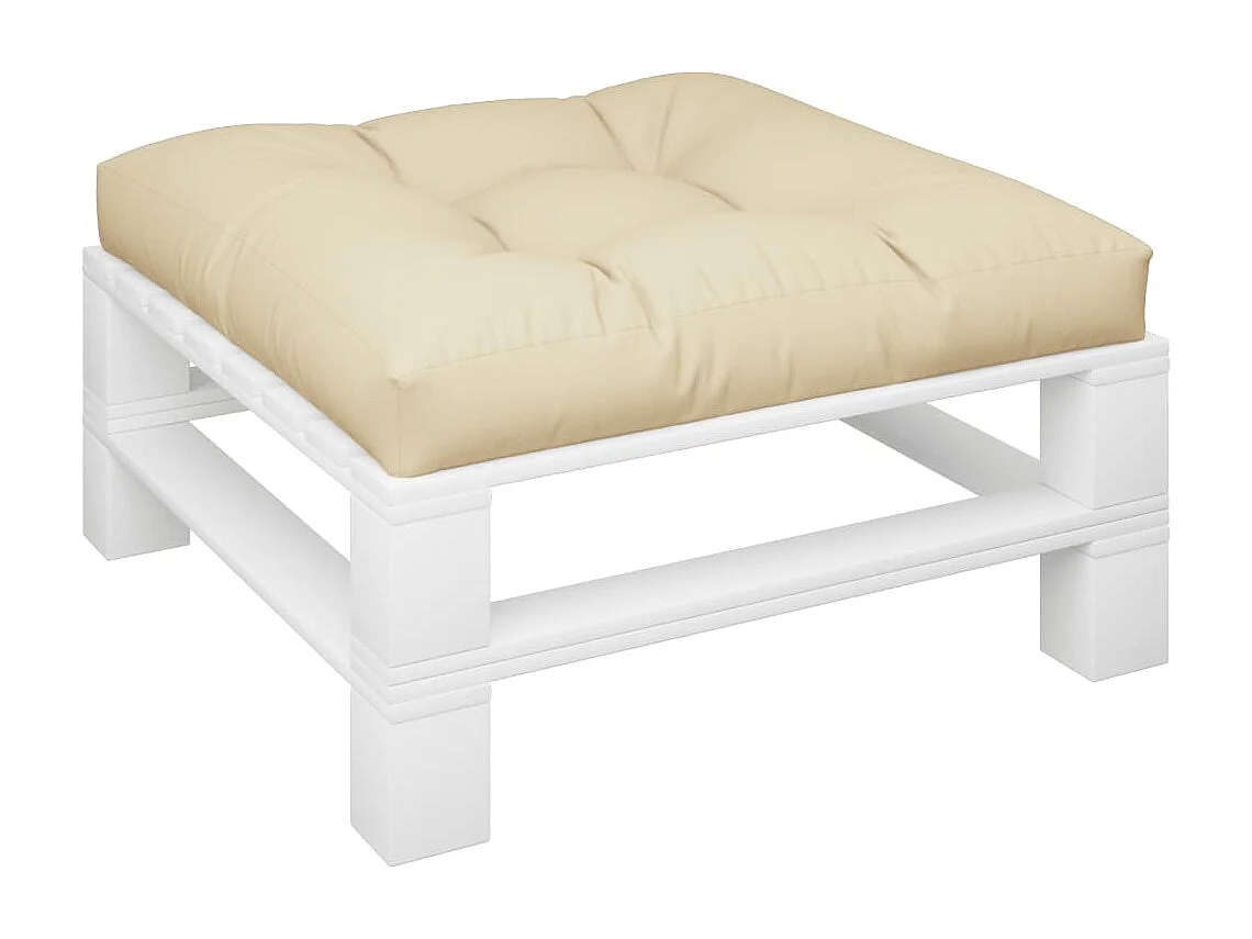 Coussin de palette beige 80x80x12 cm tissu