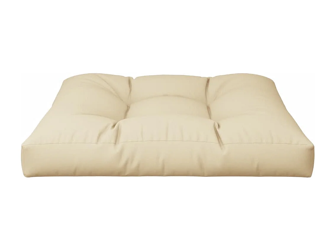 Coussin de palette beige 80x80x12 cm tissu