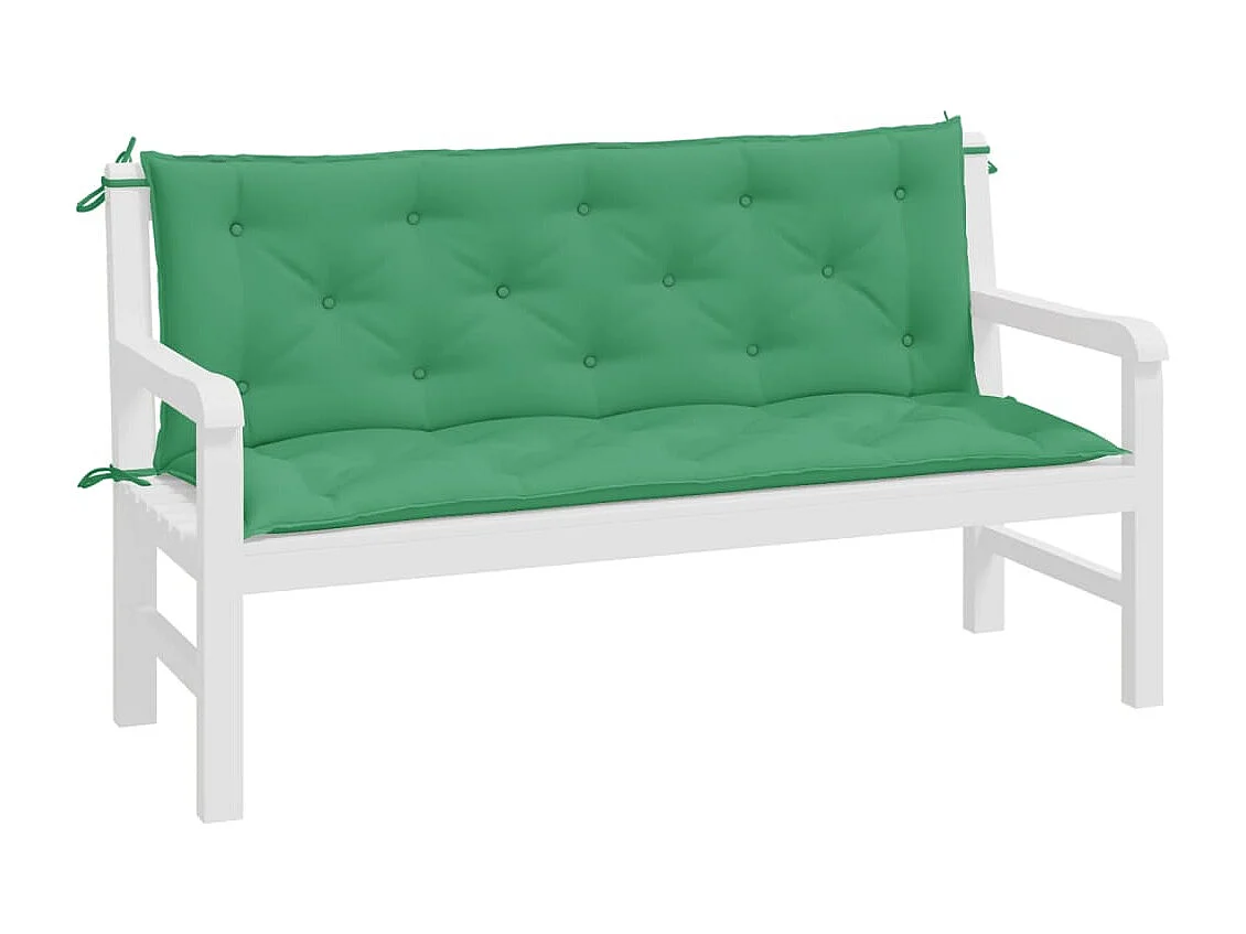 Almofadões banco jardim 2 pcs 150x50x7cm tecido oxford verde