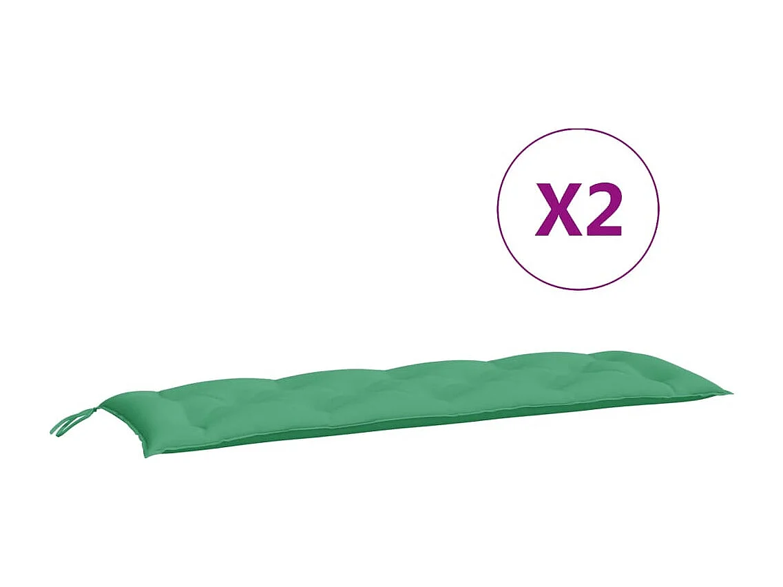 Almofadões banco jardim 2 pcs 150x50x7cm tecido oxford verde