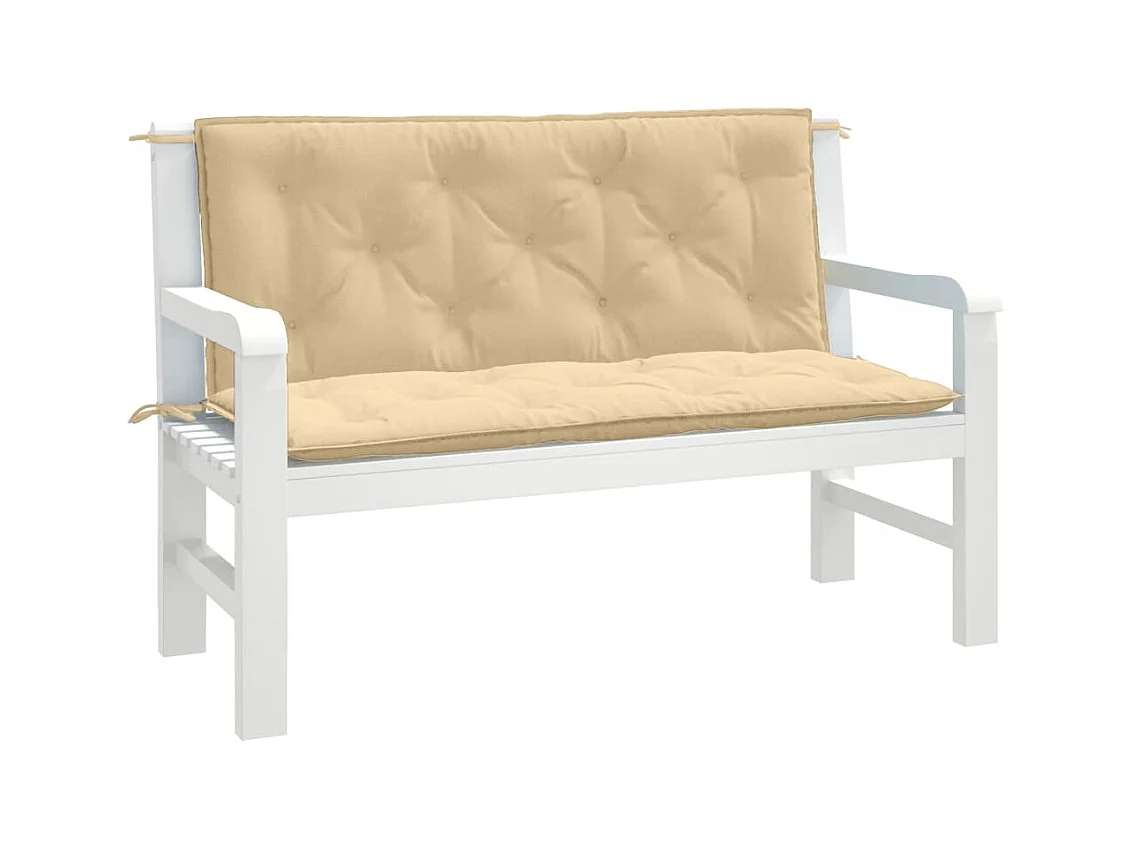 Cuscini Panca Giardino 2pz Beige Mélange 120x50x7 cm in Tessuto