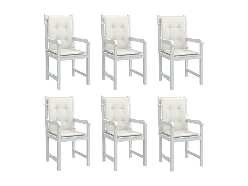 Niedriglehner-Auflagen 6 Stk. Melange Creme 100x50x4 cm Stoff