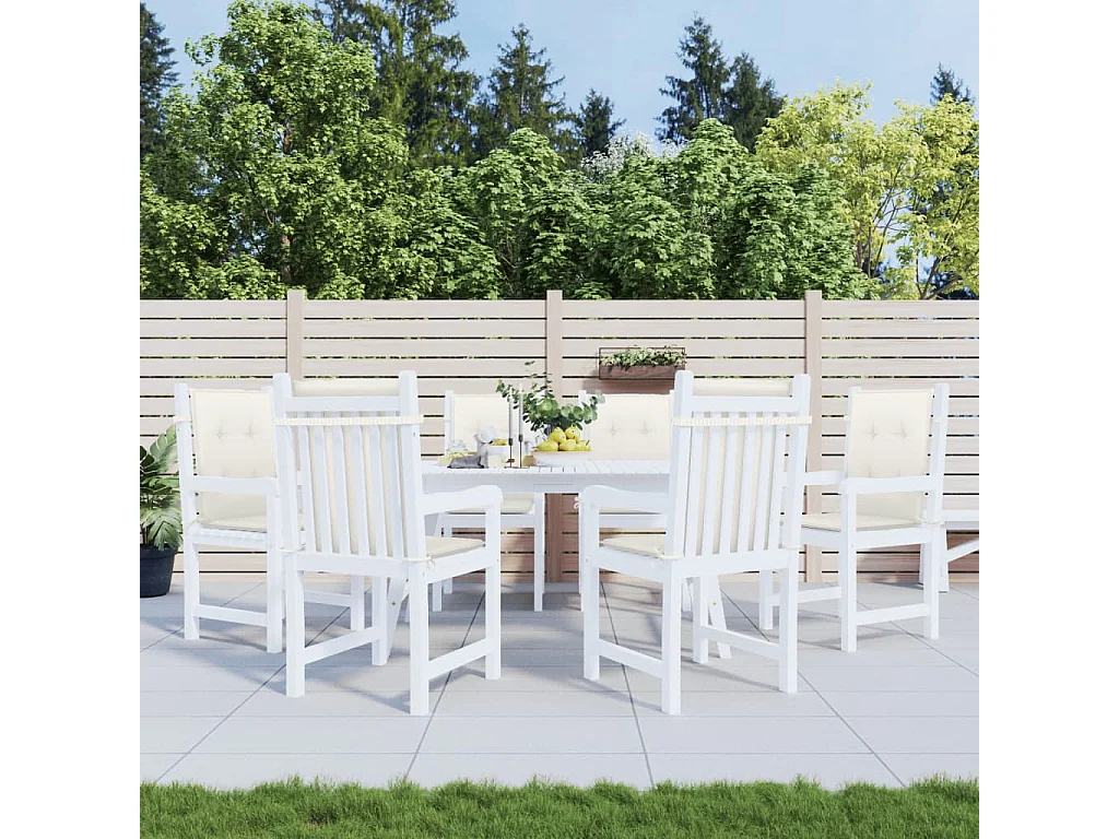 Cuscini Sedia Schiena Bassa 6 pz Crema Mélange 100x50x4 Tessuto