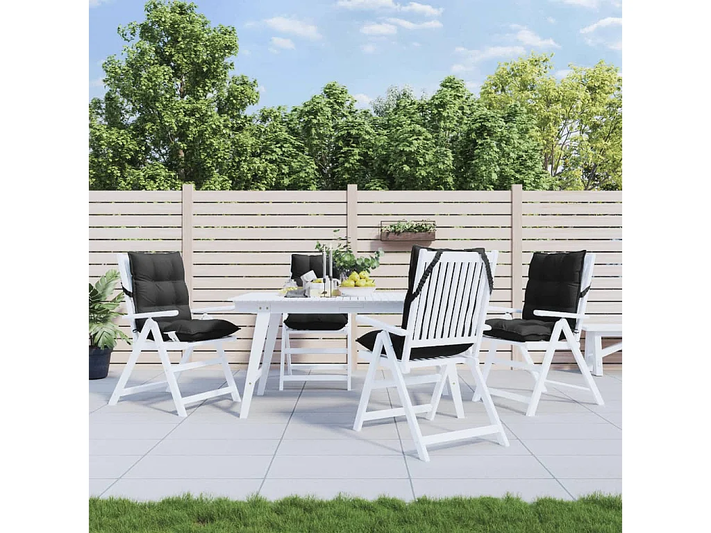 Niedriglehner-Auflagen 4 Stk. Schwarz Oxford-Gewebe