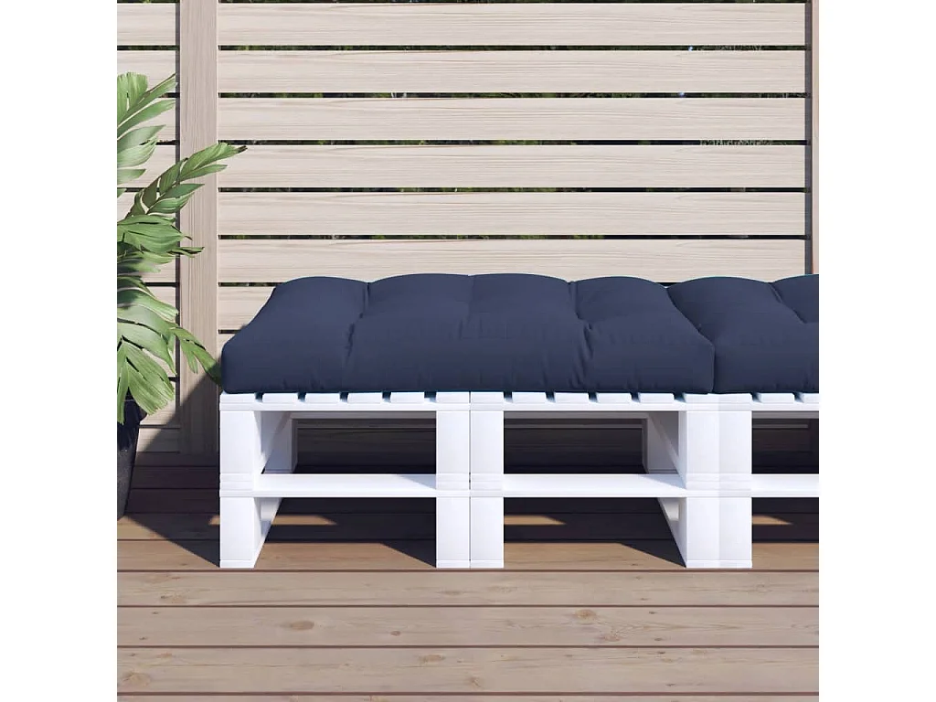 Coussin de palette bleu marine 120x80x12 cm tissu