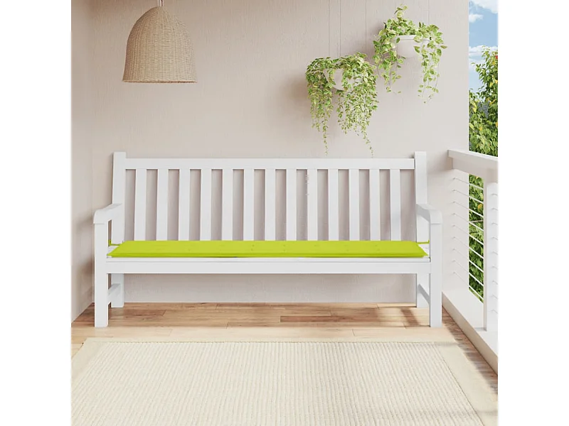 Coussin de banc de jardin vert brillant 200x50x3cm tissu oxford