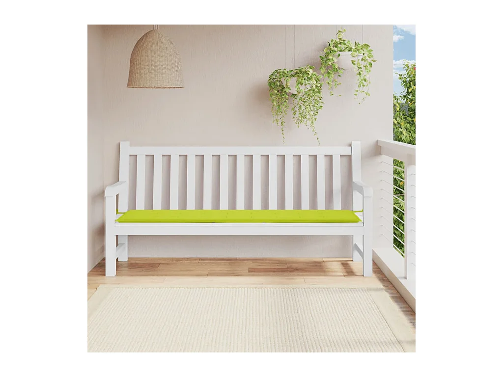 Coussin de banc de jardin vert brillant 200x50x3cm tissu oxford