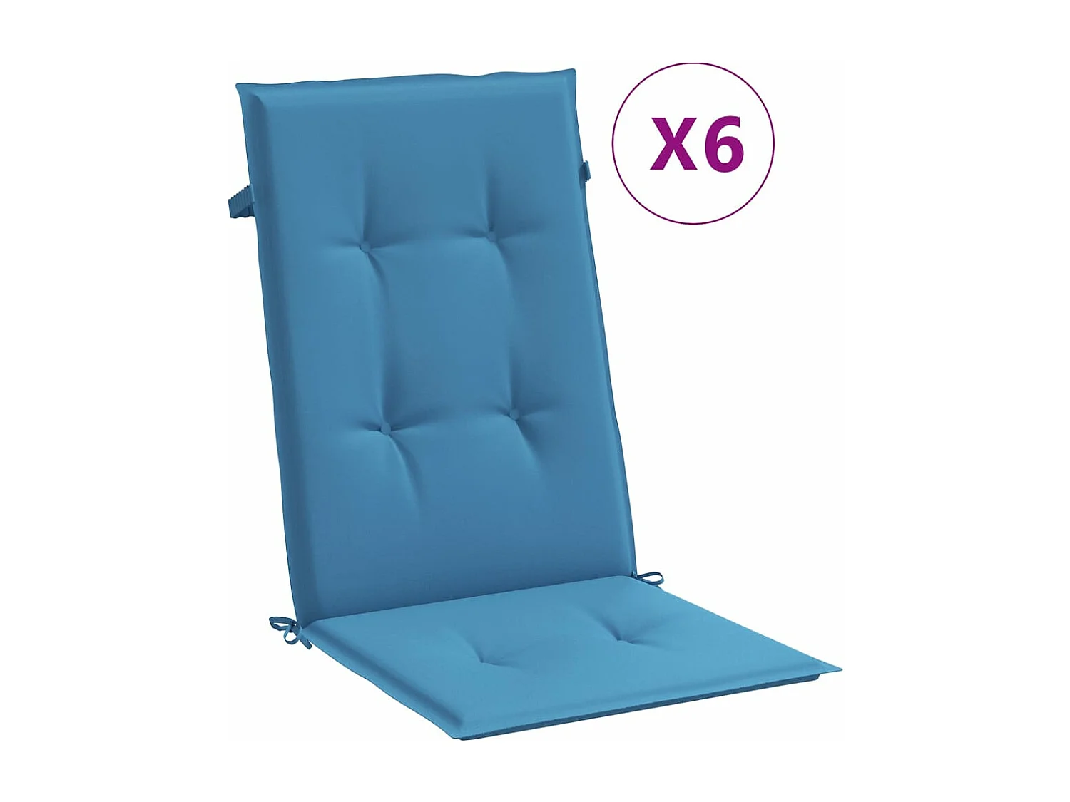 Coussins de chaise à dossier haut lot de 6 bleu mélangé tissu