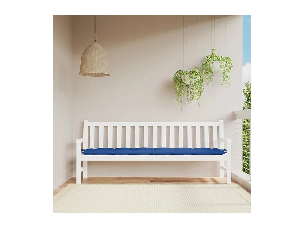 Coussin de banc de jardin bleu royal 200x50x7 cm tissu oxford