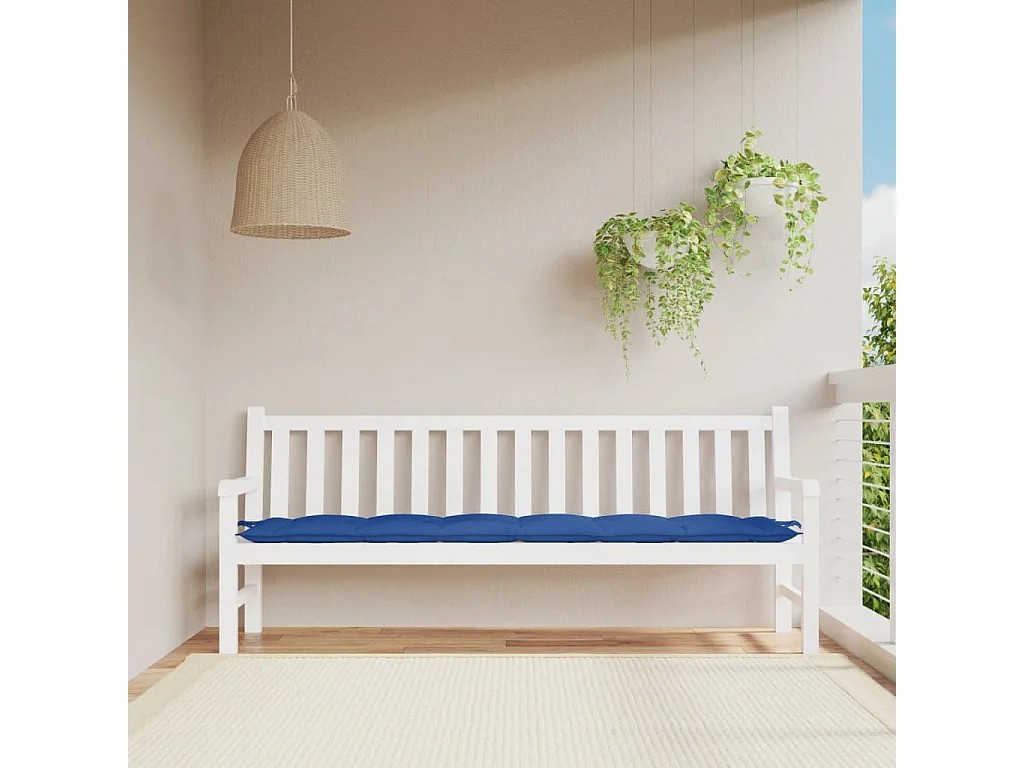 Coussin de banc de jardin bleu royal 200x50x7 cm tissu oxford