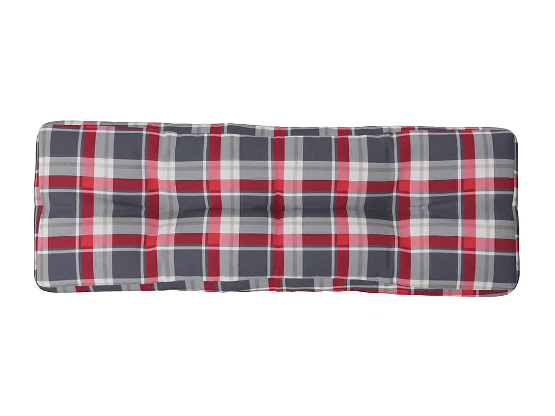 Palettenkissen Rot Karomuster 120x40x12 cm Stoff