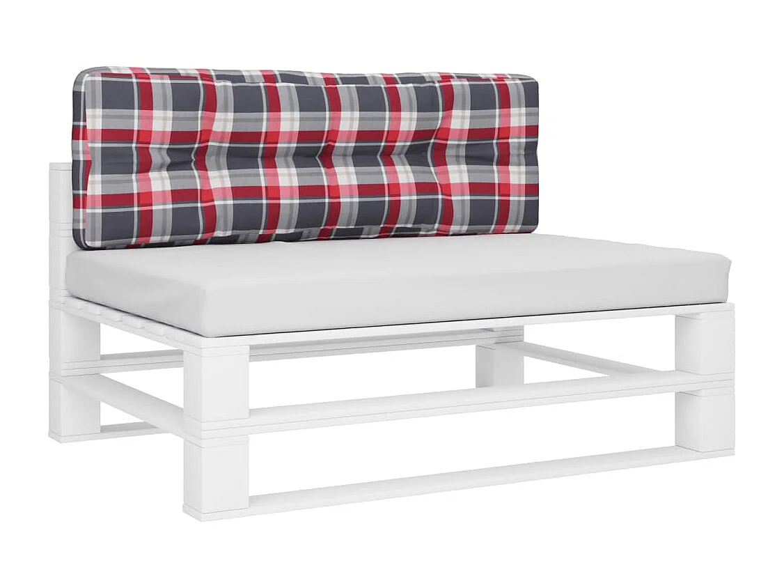 Palettenkissen Rot Karomuster 120x40x12 cm Stoff