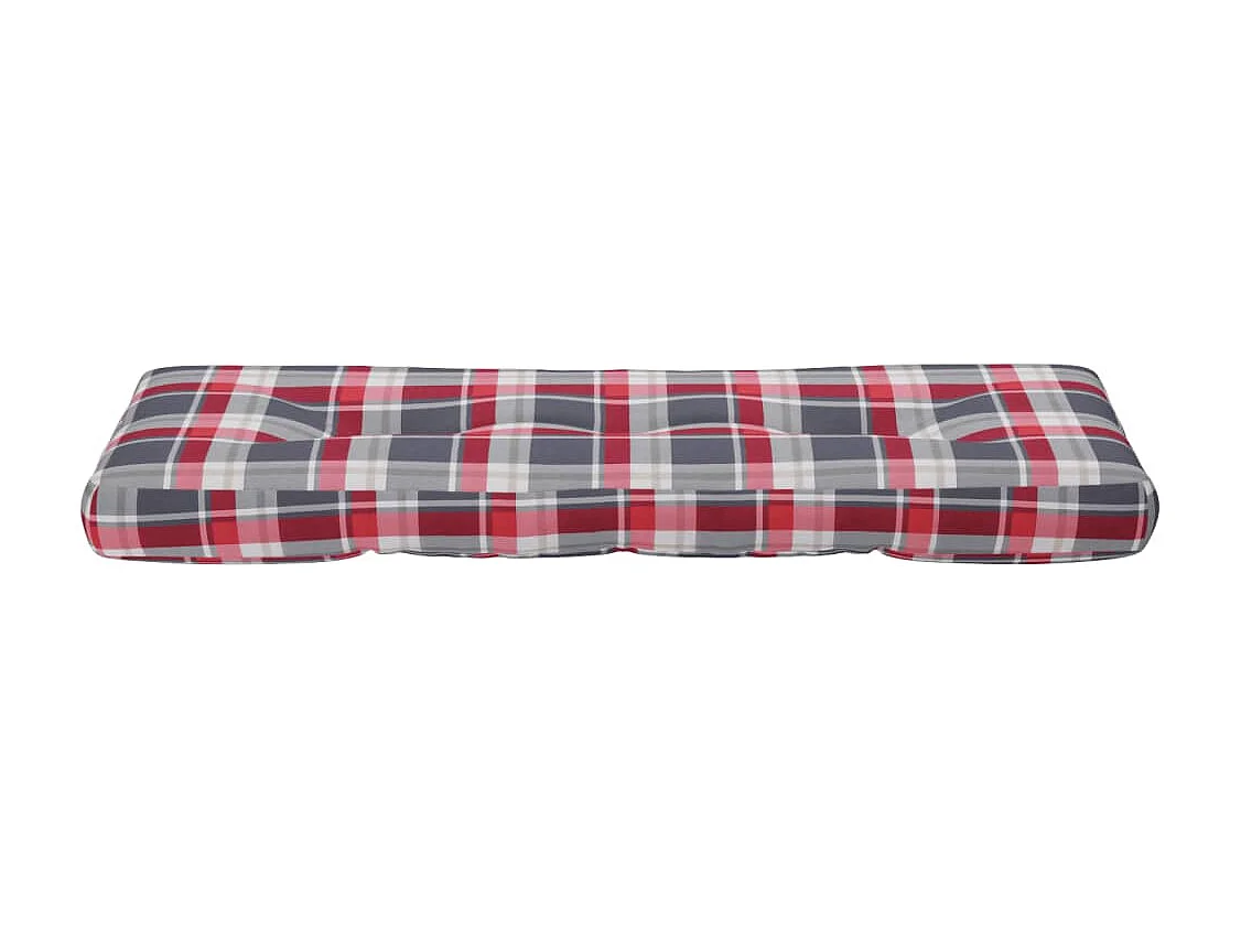 Palettenkissen Rot Karomuster 120x40x12 cm Stoff