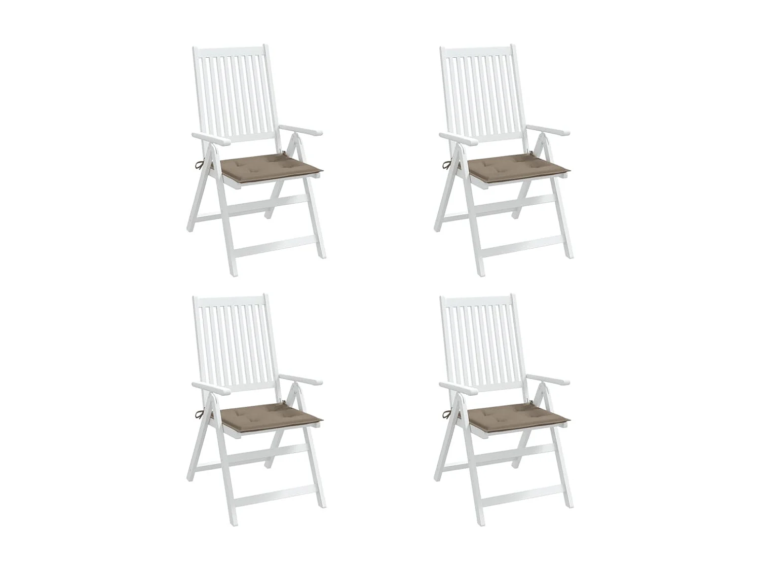 Cojines de silla de jardín 4 uds tela Oxford taupé 50x50x3 cm