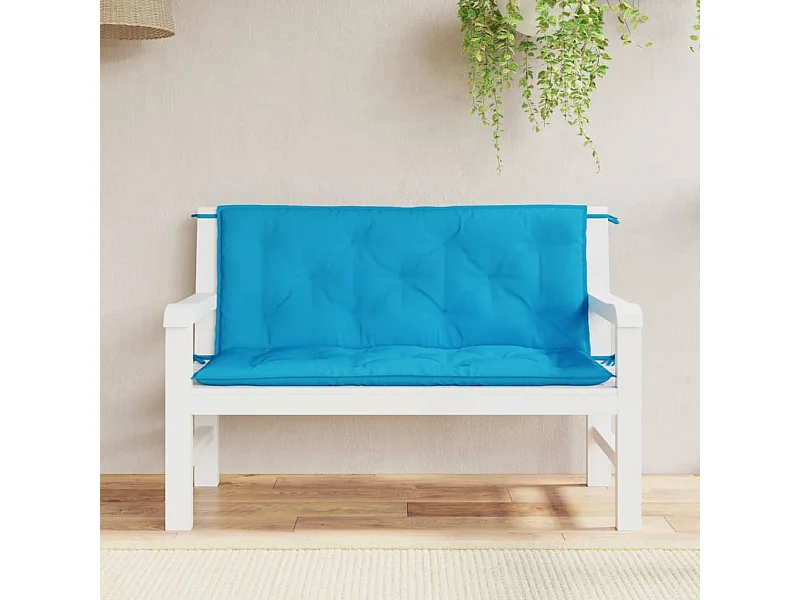 Coussins de banc de jardin lot de 2 bleu clair tissu Oxford