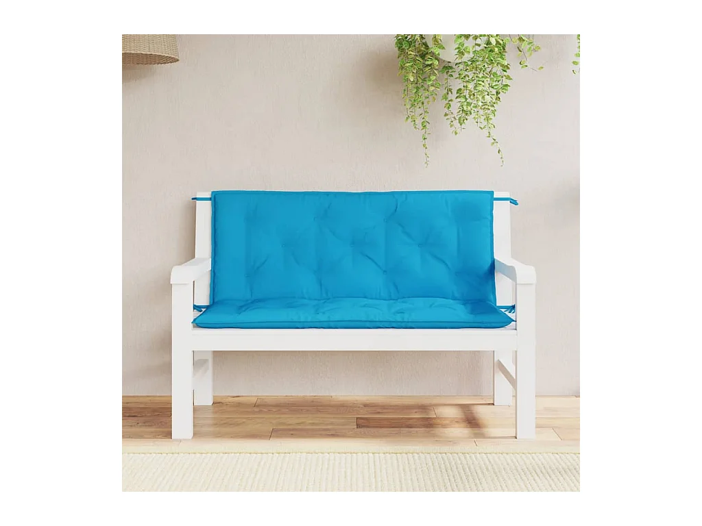 Gartenbank-Auflagen 2 Stk. Hellblau 120x50x7 cm Oxford-Gewebe