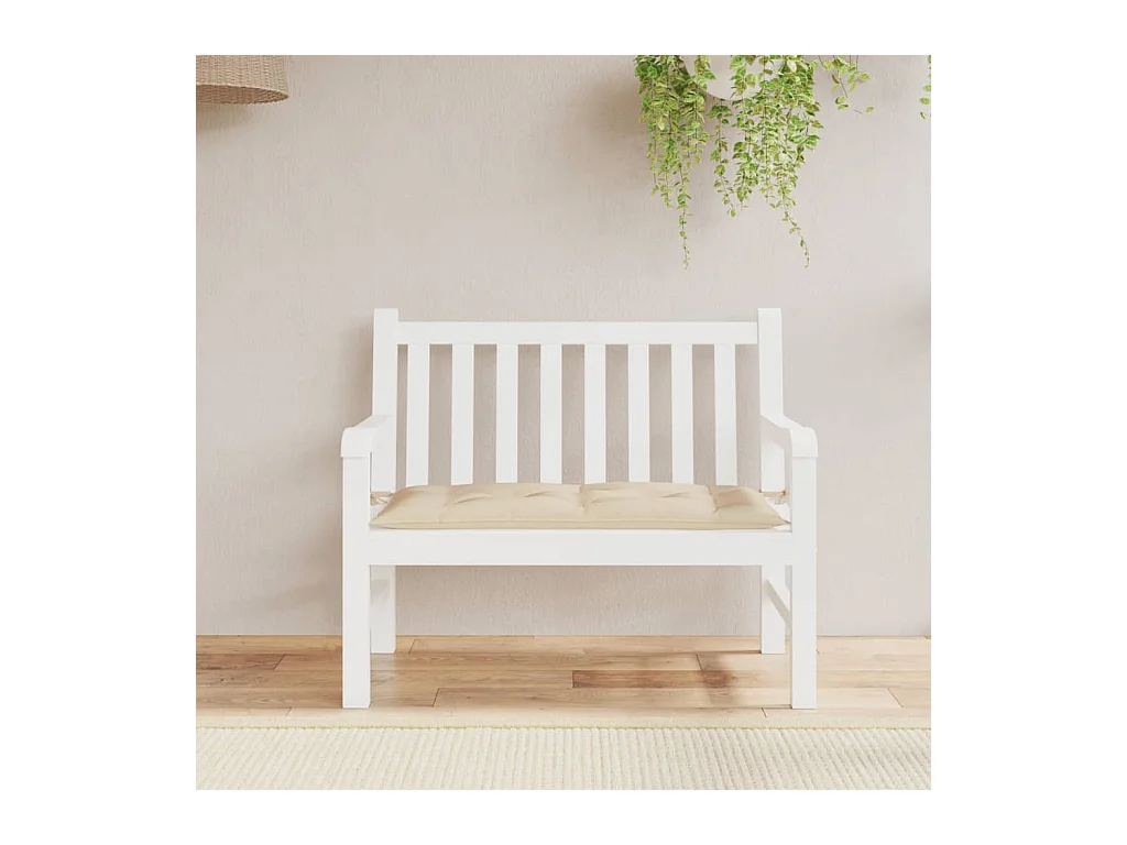 Coussin de banc de jardin beige 110x50x7 cm tissu oxford