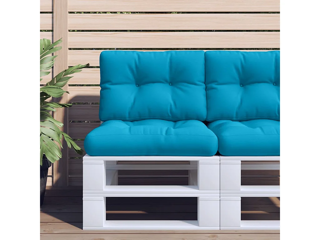 Coussin de palette bleu clair 60x40x12 cm tissu