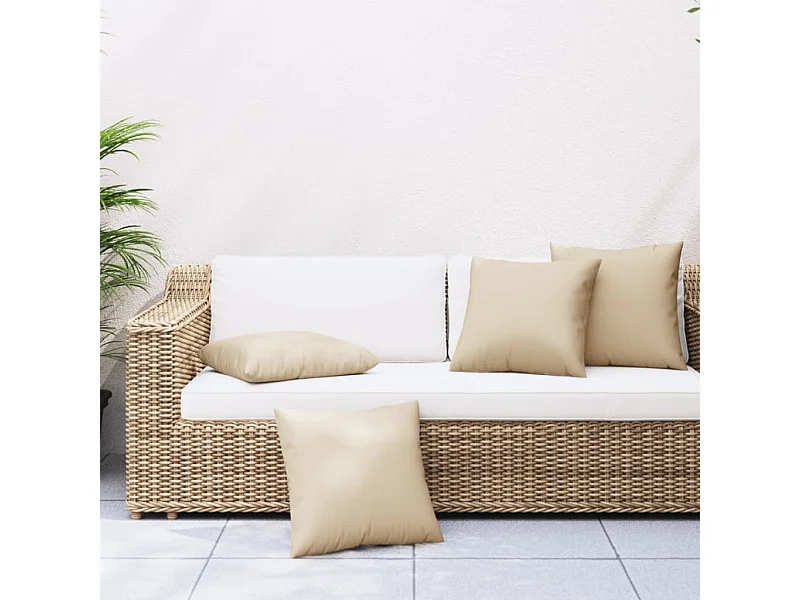 Cojines de sofá 4 unidades tela beige 60x60 cm