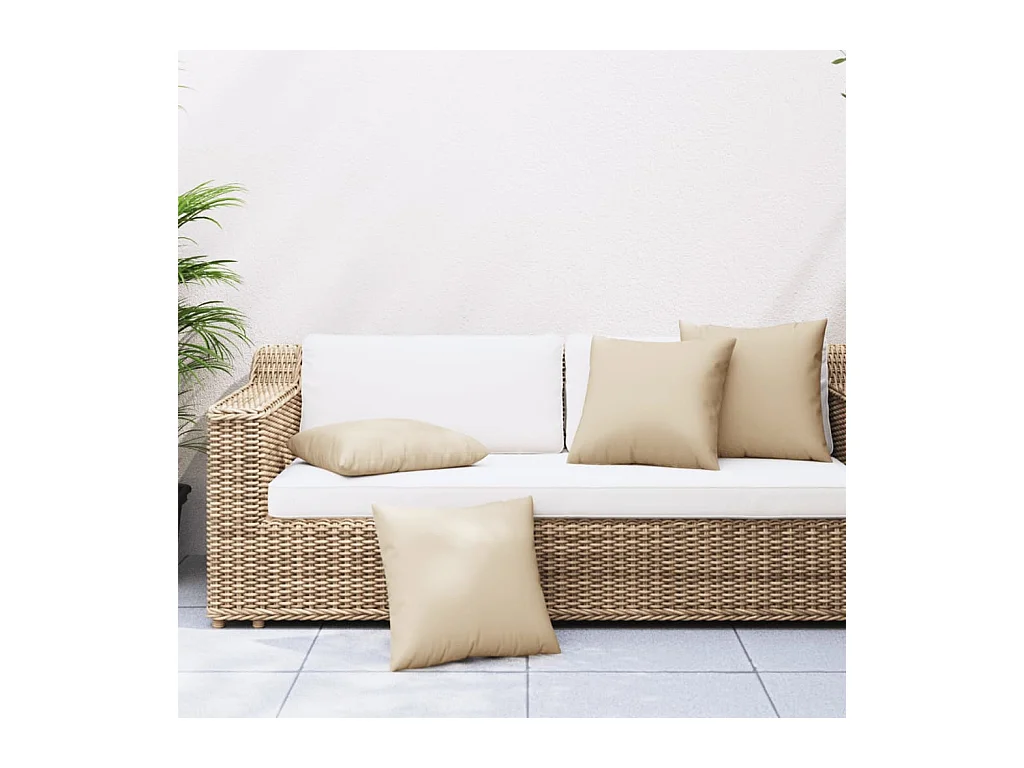 Coussins de canapé lot de 4 beige 60x60 cm tissu