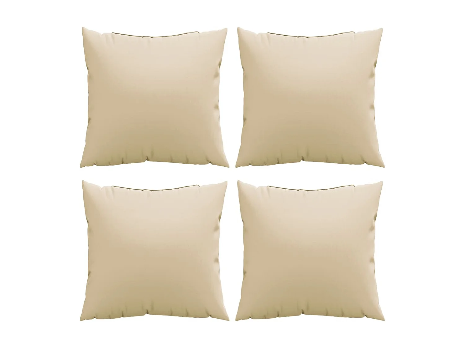 Coussins de canapé lot de 4 beige 60x60 cm tissu