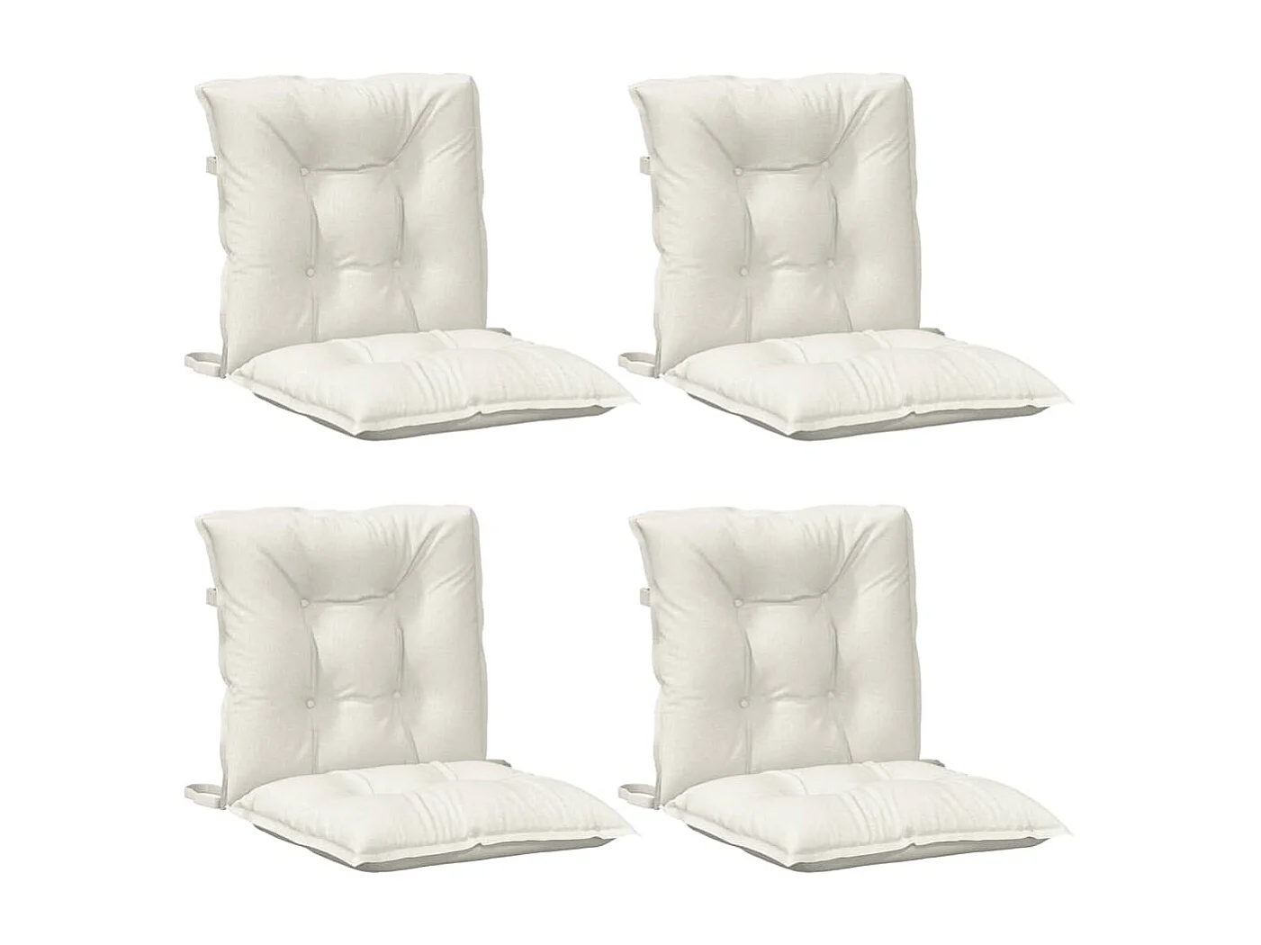 Niedriglehner-Auflagen 4 Stk. Melange Creme 100x50x7 cm Stoff