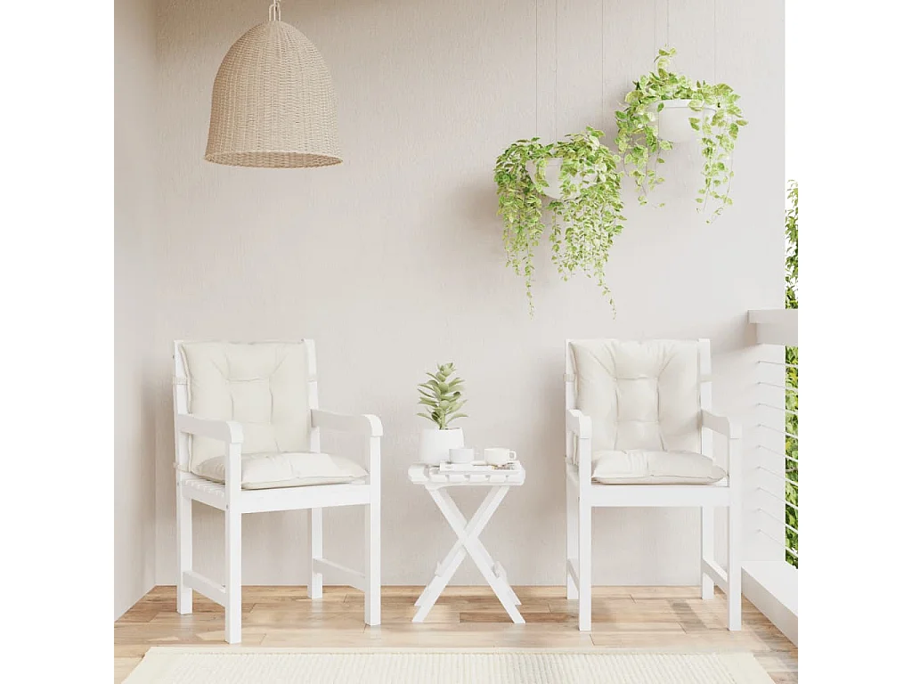 Niedriglehner-Auflagen 4 Stk. Melange Creme 100x50x7 cm Stoff