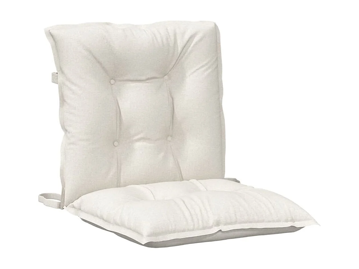 Niedriglehner-Auflagen 4 Stk. Melange Creme 100x50x7 cm Stoff