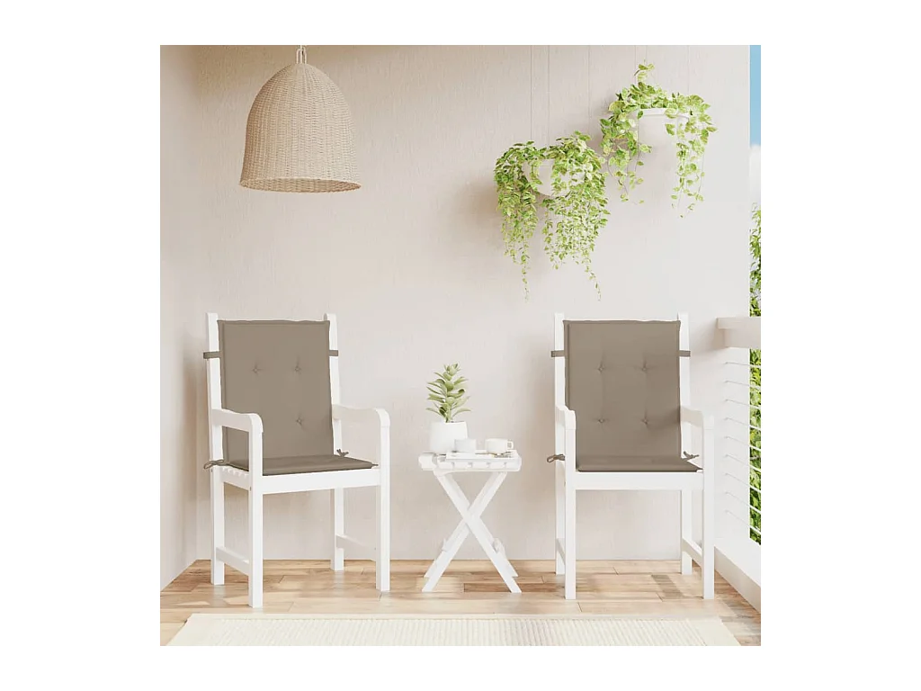 Cuscini per Sedia 2 pz Tortora 100x50x3 cm in Tessuto Oxford