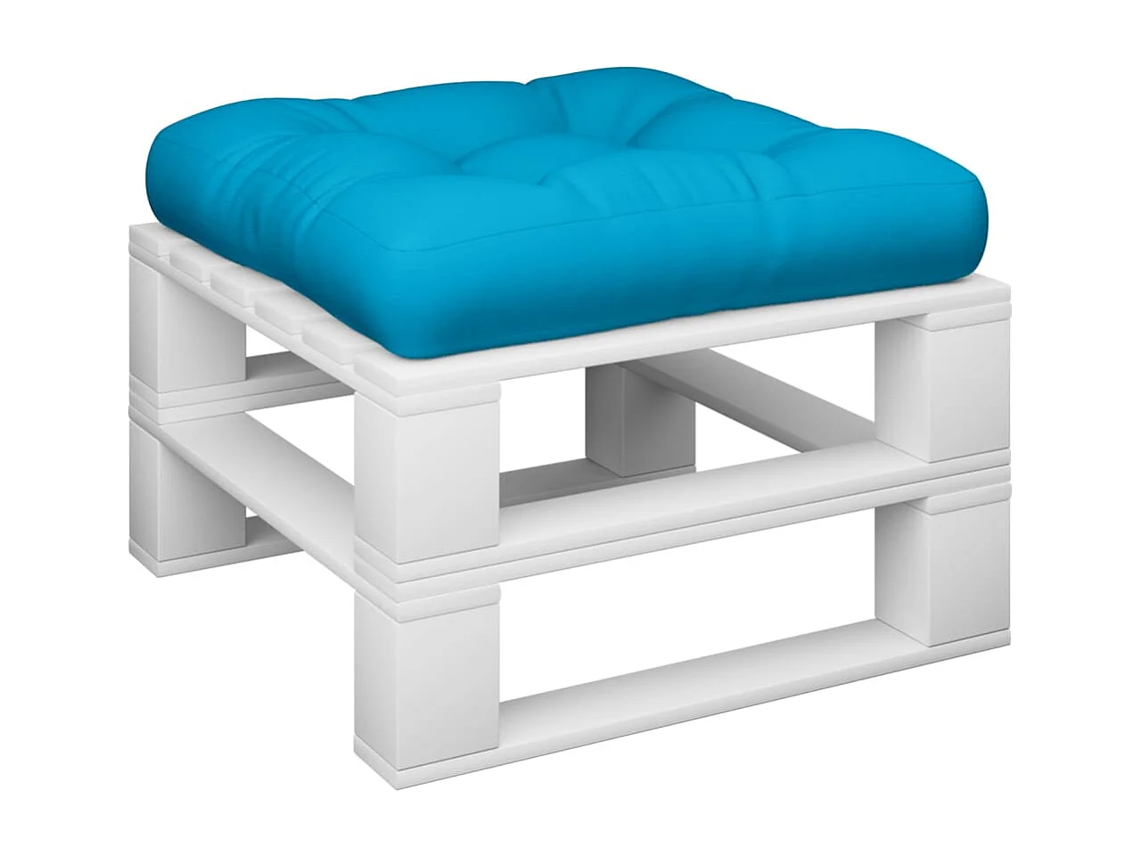 Coussin de palette bleu 60x60x12 cm tissu