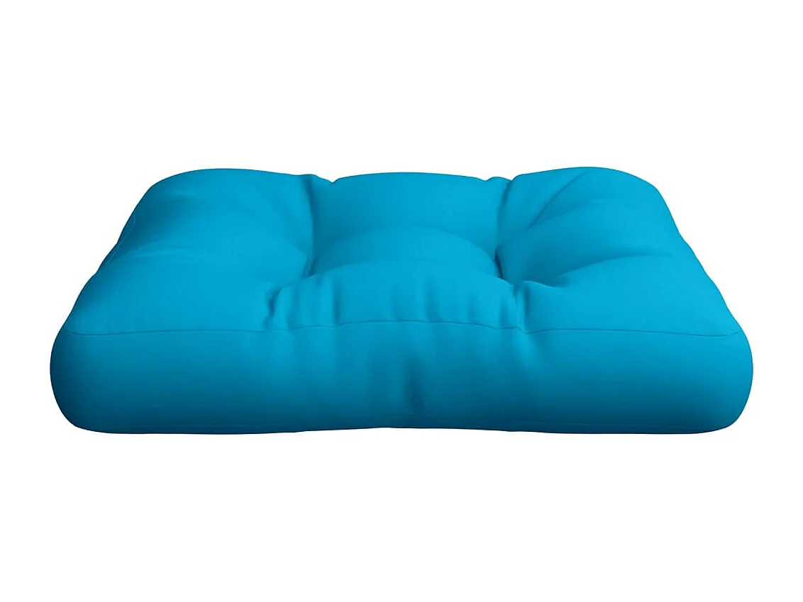 Coussin de palette bleu 60x60x12 cm tissu