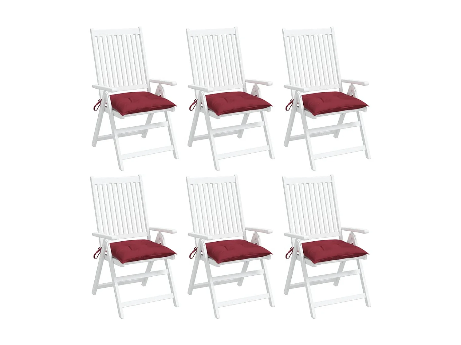 Coussins de palette lot de 6 rouge bordeaux 50x50x7 cm