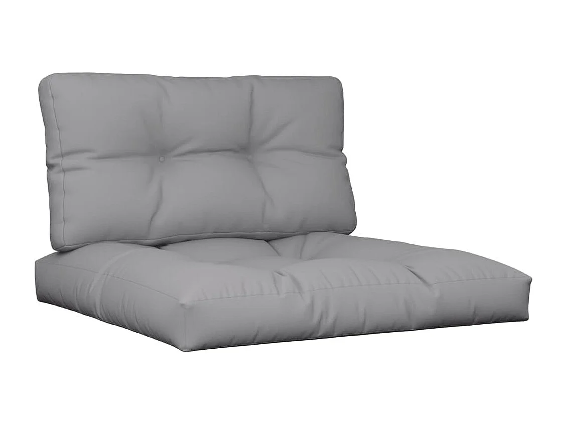 Coussins de palette lot de 2 gris tissu