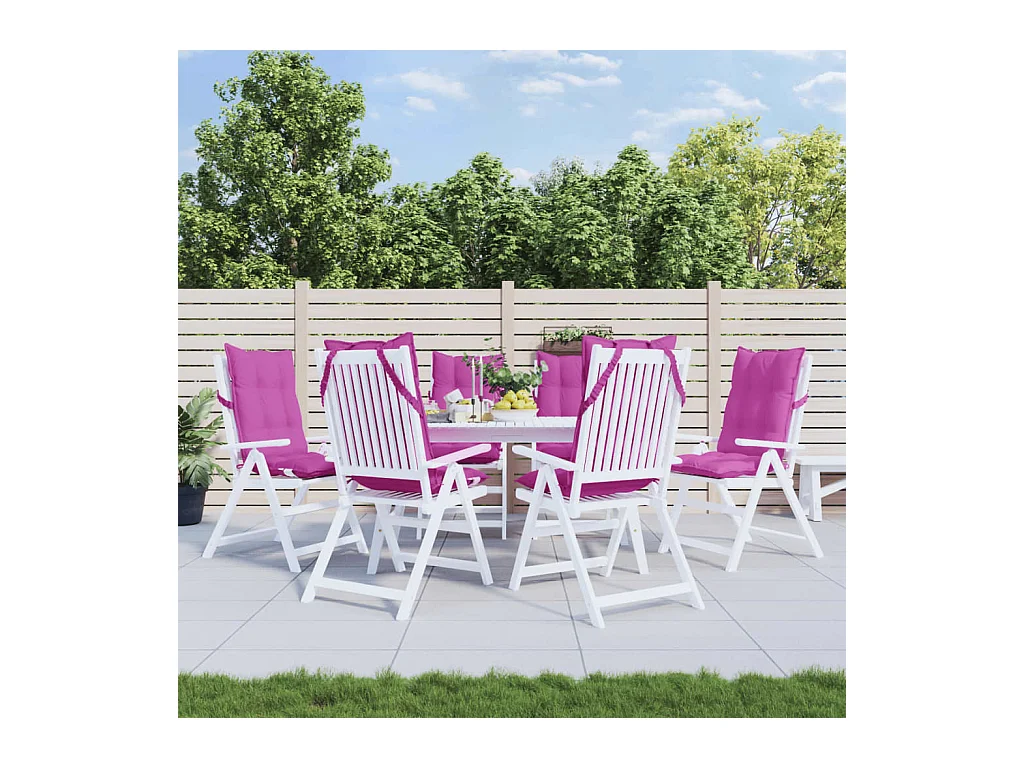 Coussins de chaise à dossier haut lot de 6 rose tissu oxford