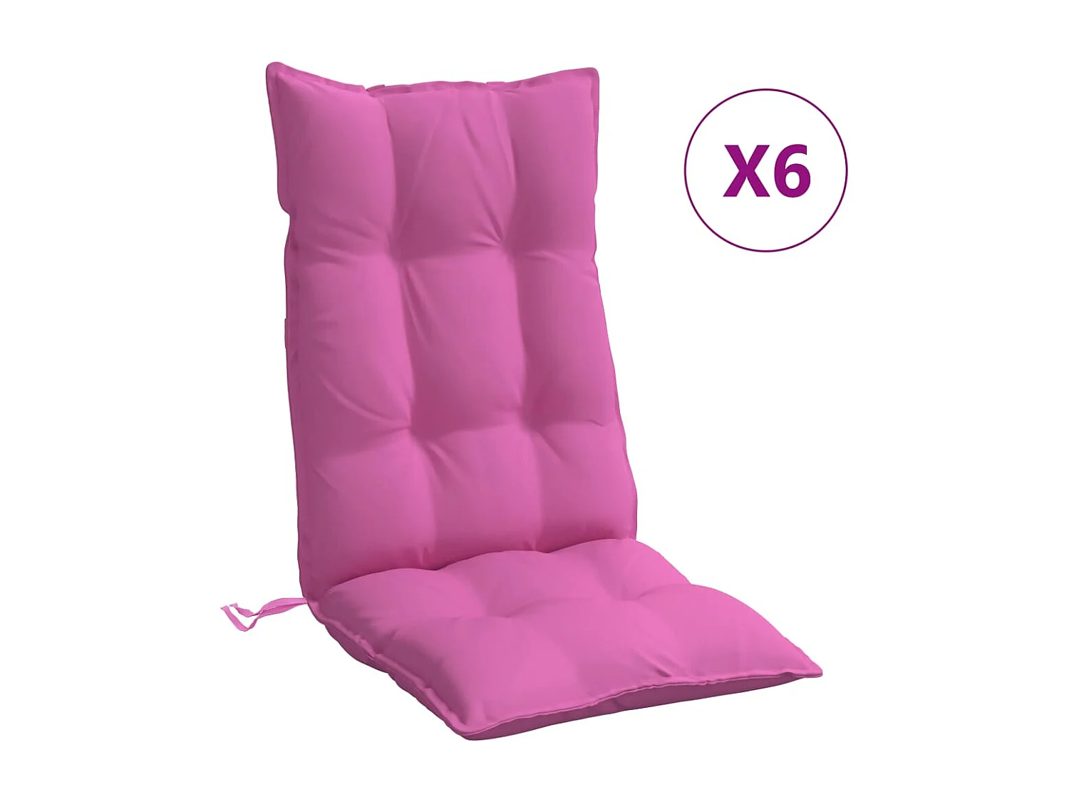 Coussins de chaise à dossier haut lot de 6 rose tissu oxford