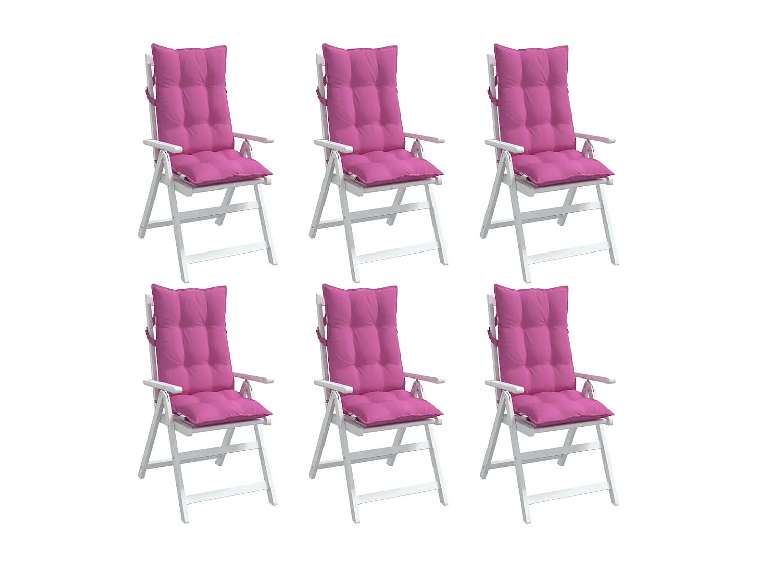Coussins de chaise à dossier haut lot de 6 rose tissu oxford
