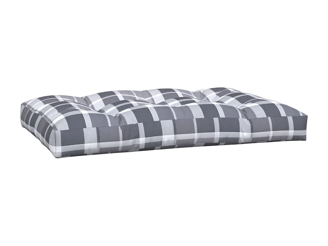 Coussins de palette lot de 2 motif à carreaux gris tissu