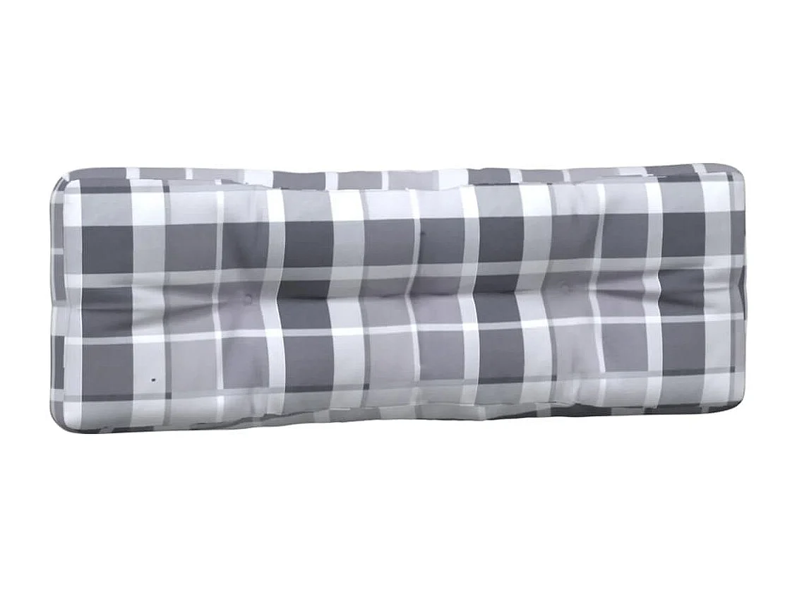 Coussins de palette lot de 2 motif à carreaux gris tissu