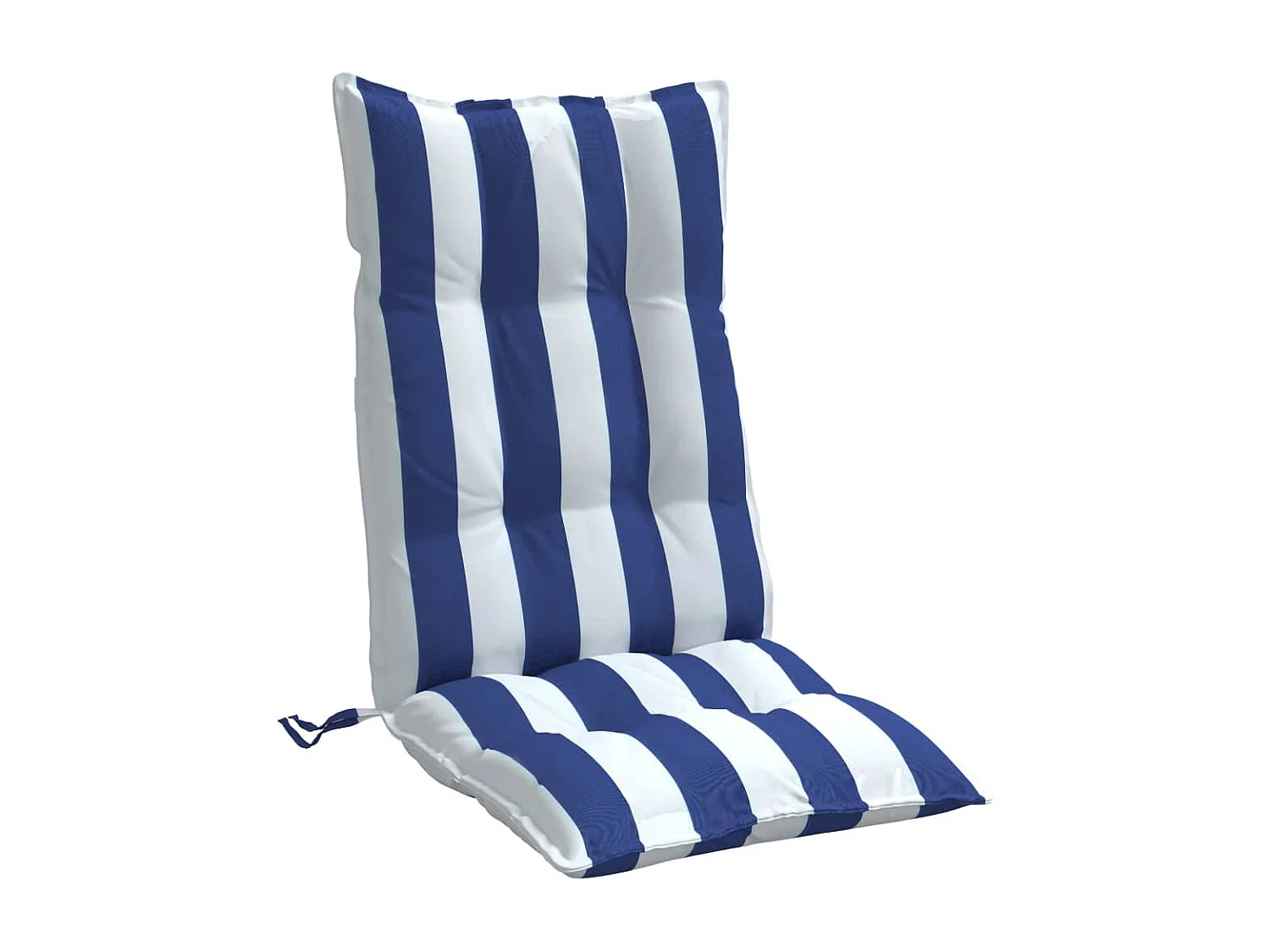 Coussins de chaise à dossier haut lot de 2 rayures bleu/blanc