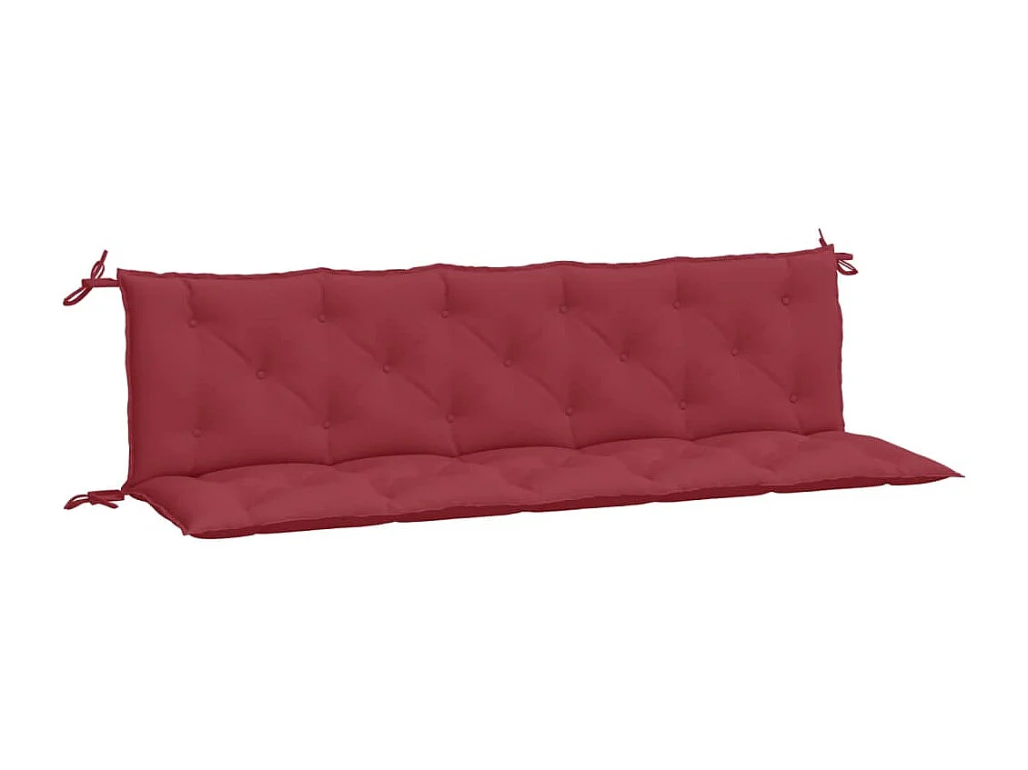 Coussins de banc de jardin lot de 2 rouge bordeaux tissu Oxford