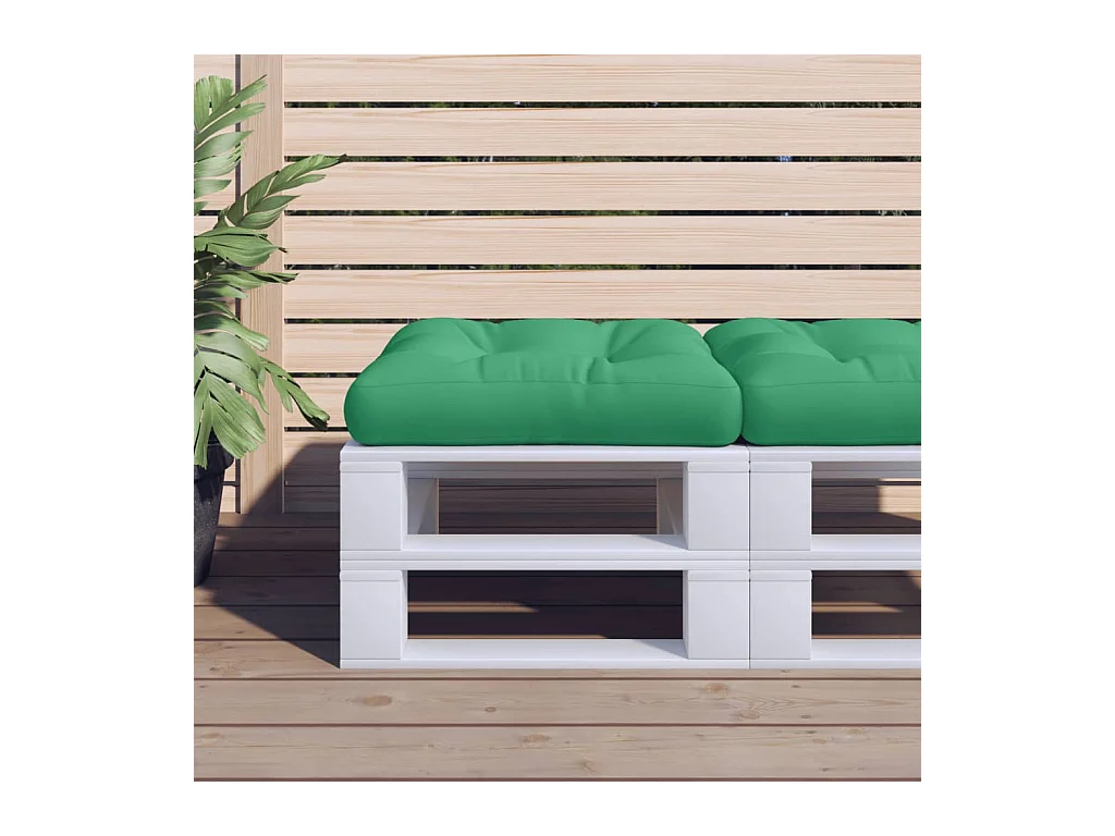 Coussin de palette vert 60x60x12 cm tissu