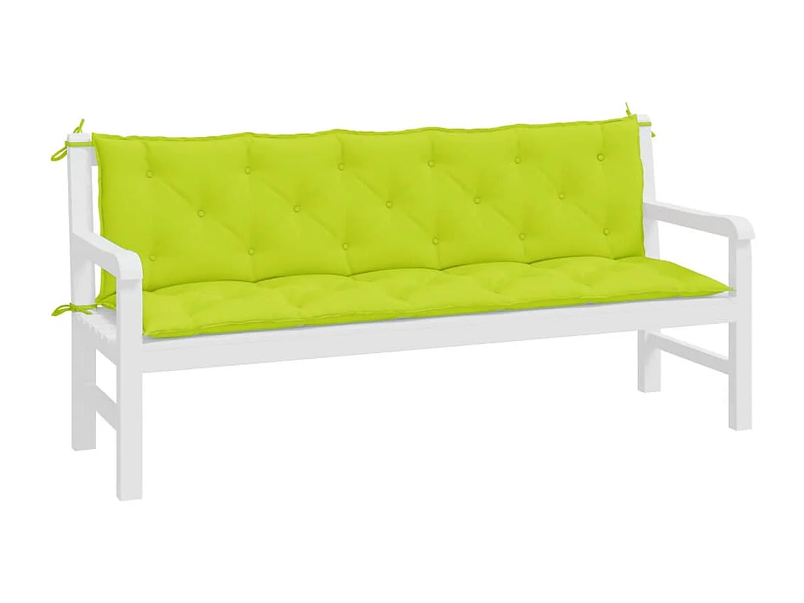 Cojines de banco de jardín 2 uds verde brillante 180x50x7 cm